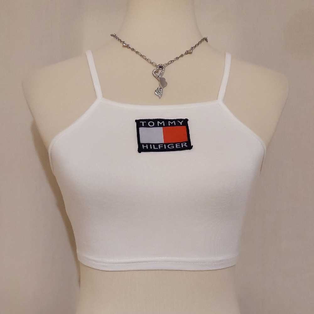 Nuoxi White Sleeveless Crop Tank Top